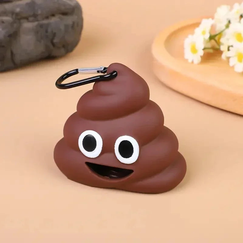 Poop-Shaped Dog Waste Bag Dispenser with Clip – Portable Pet Bag Holder for Walking & Travel